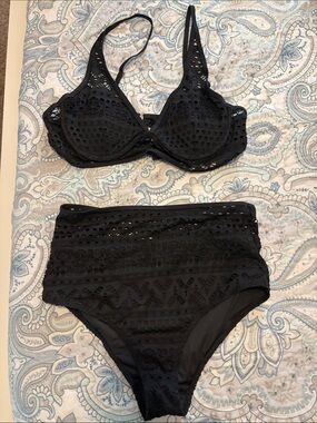 Black Crochet Lace Bikini